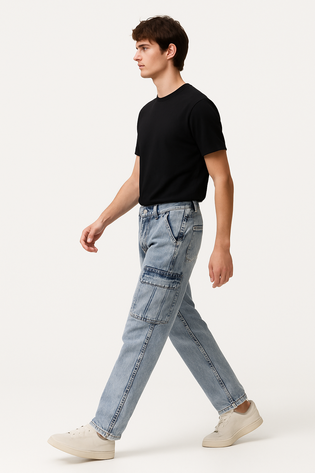 Acid Wash Utility Cargo Jeans – D dot clothing