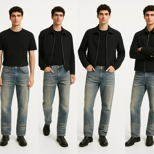 Distress Green dusty wash Denim baggy jeans