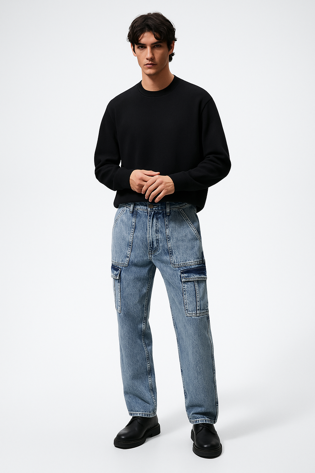Acid Wash Utility Cargo Jeans – D dot clothing