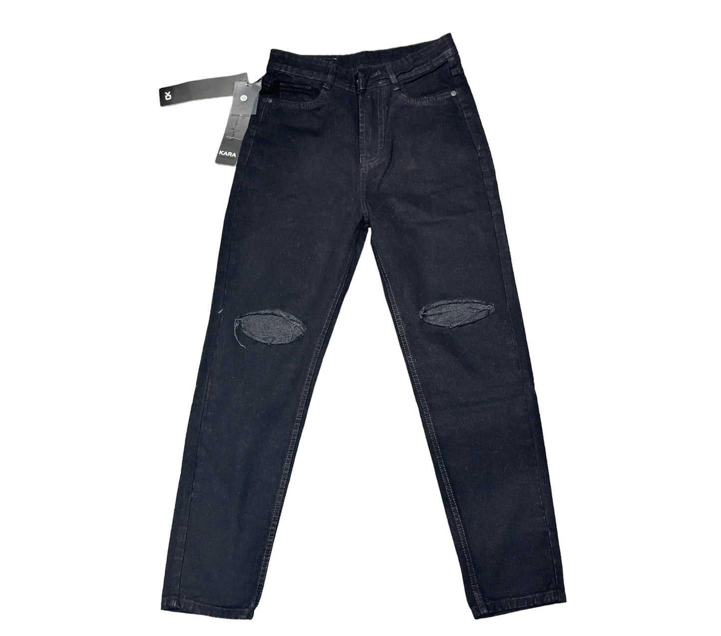 Black Knee cut Jeans