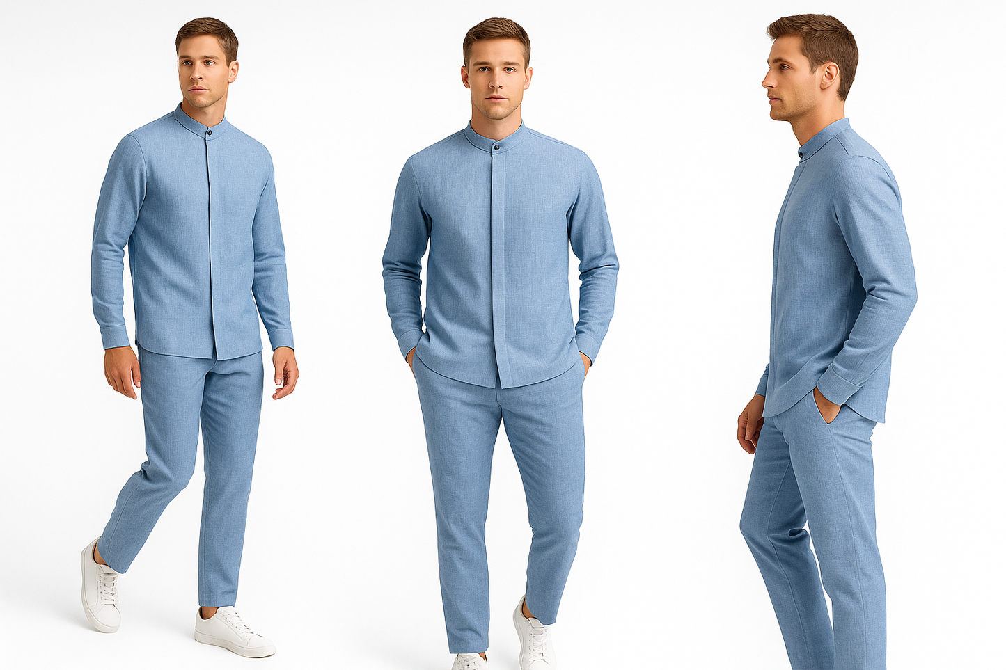 Mono Flow imported merino lenin Relaxed fit cordset